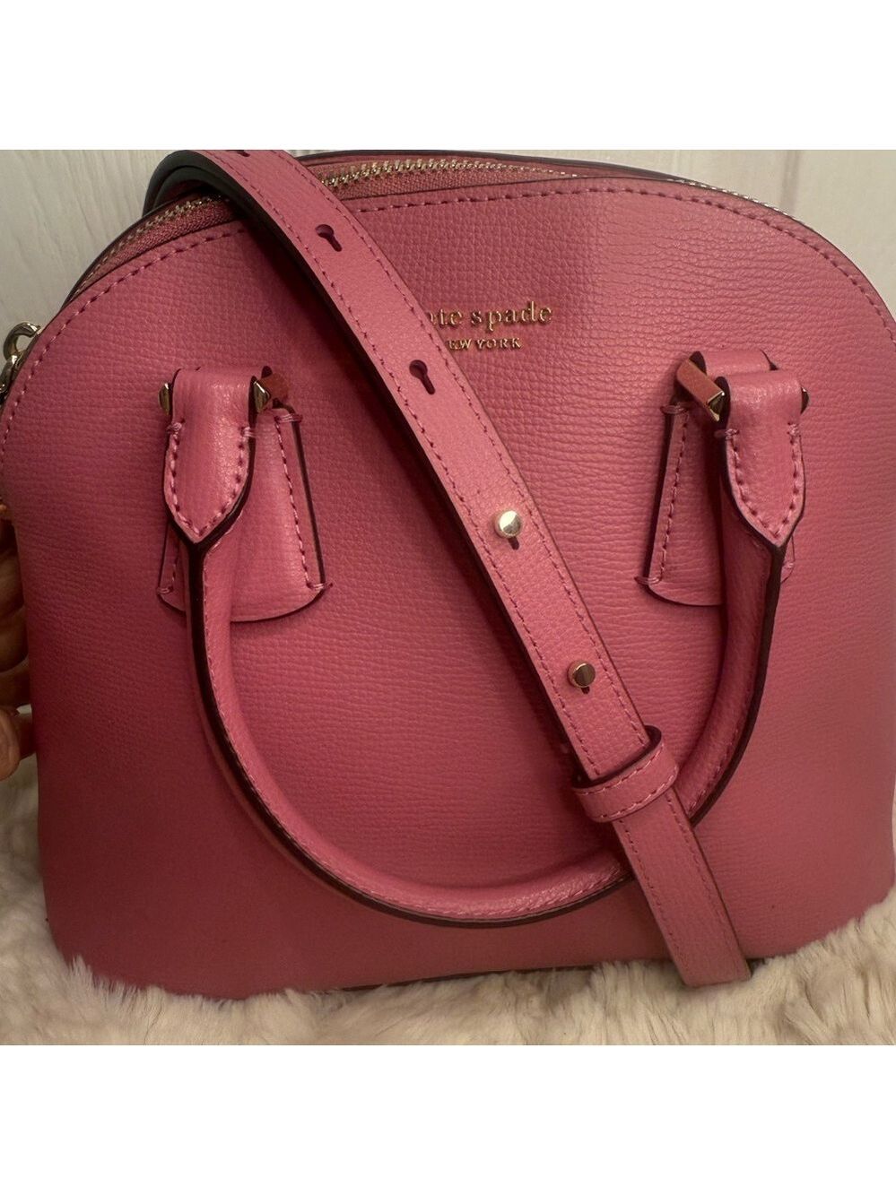 KATE SPADE NEW YORK LEATHER DOME HAND BAG PINK - Picture 8 of 15